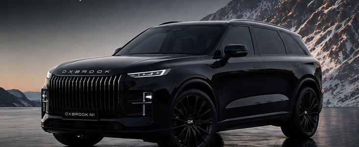 Obsidian Edition — black OXBROOK N1 concept SUV, front three-quarter